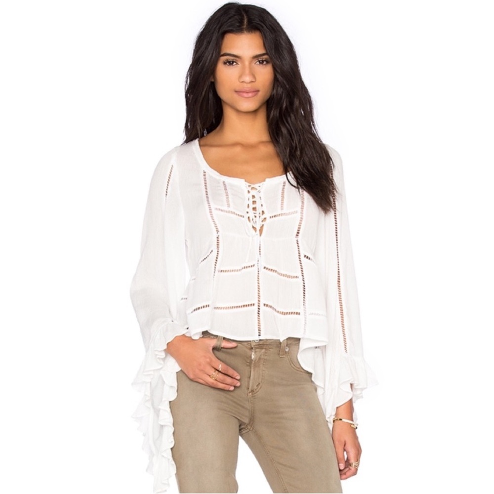 Raga City Breeze White Gauze Top Size XS